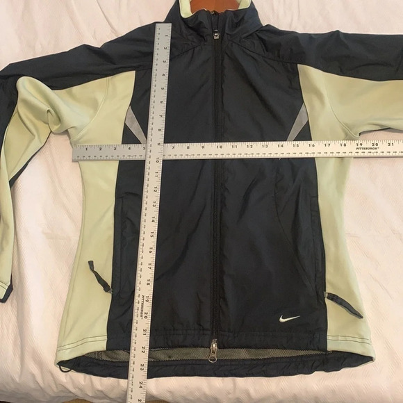 VTG Women’s Running Training Track Jacket Lightweight Reflective Black Green M-S - Picture 9 of 9